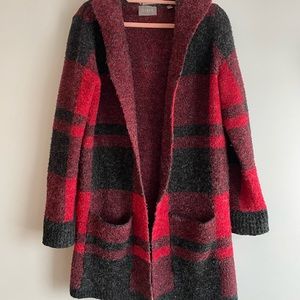 Cozy wool plaid cardigan
